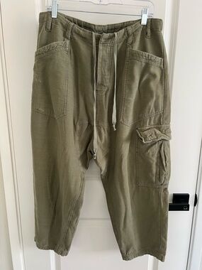 Free People Olive Green Cargo Drawstring Pants